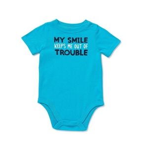 Baby bodysuit " My Smile Keeps Me out of trouble